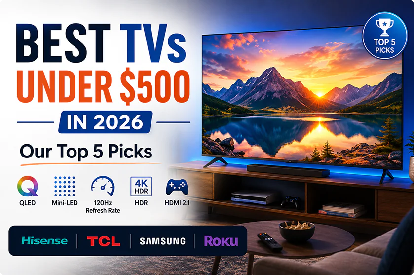 Read more about the article Best TVs Under $500 in 2026: Our Top 5 Picks